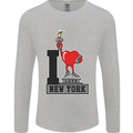 I Love (Heart) New York Mens Long Sleeve T-Shirt Sports Grey