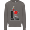 I Love (Heart) New York Mens Sweatshirt Jumper Charcoal