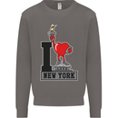 I Love (Heart) New York Mens Sweatshirt Jumper Charcoal