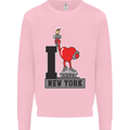 I Love (Heart) New York Mens Sweatshirt Jumper Light Pink