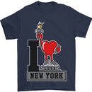 I Love (Heart) New York Mens T-Shirt Cotton Gildan Navy Blue