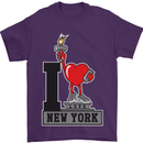 I Love (Heart) New York Mens T-Shirt Cotton Gildan Purple