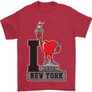 I Love (Heart) New York Mens T-Shirt Cotton Gildan Red