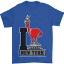 I Love (Heart) New York Mens T-Shirt Cotton Gildan Royal Blue