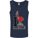 I Love (Heart) New York Mens Vest Tank Top Navy Blue