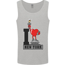 I Love (Heart) New York Mens Vest Tank Top Sports Grey