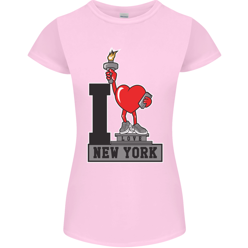 I Love (Heart) New York Womens Petite Cut T-Shirt Light Pink
