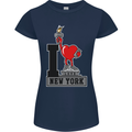 I Love (Heart) New York Womens Petite Cut T-Shirt Navy Blue