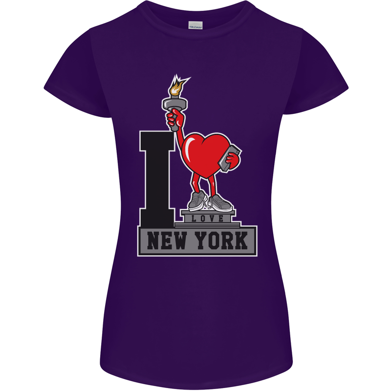I Love (Heart) New York Womens Petite Cut T-Shirt Purple