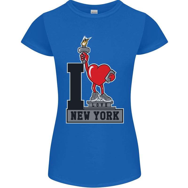 I Love (Heart) New York Womens Petite Cut T-Shirt Royal Blue