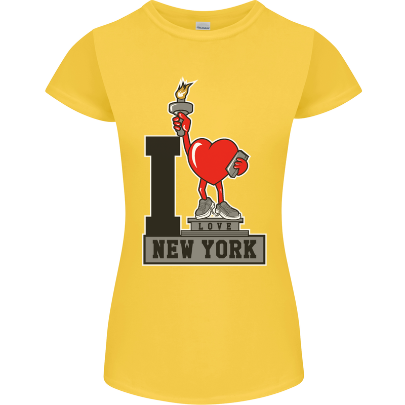 I Love (Heart) New York Womens Petite Cut T-Shirt Yellow