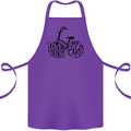 I Love to Ride My Bike Cycling Funny Cotton Apron 100% Organic Purple