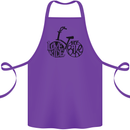 I Love to Ride My Bike Cycling Funny Cotton Apron 100% Organic Purple