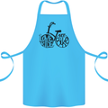 I Love to Ride My Bike Cycling Funny Cotton Apron 100% Organic Turquoise