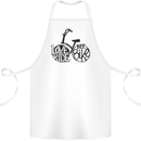 I Love to Ride My Bike Cycling Funny Cotton Apron 100% Organic White