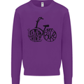I Love to Ride My Bike Cycling Funny Kids Sweatshirt Jumper Purple
