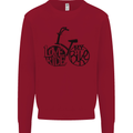 I Love to Ride My Bike Cycling Funny Kids Sweatshirt Jumper Red