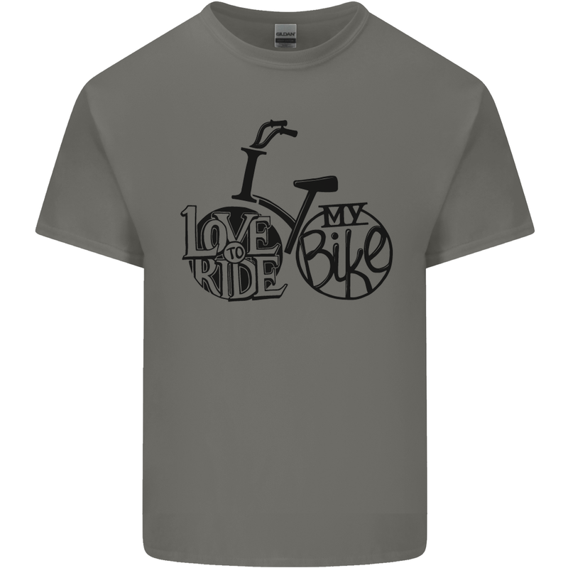 I Love to Ride My Bike Cycling Funny Kids T-Shirt Childrens Charcoal