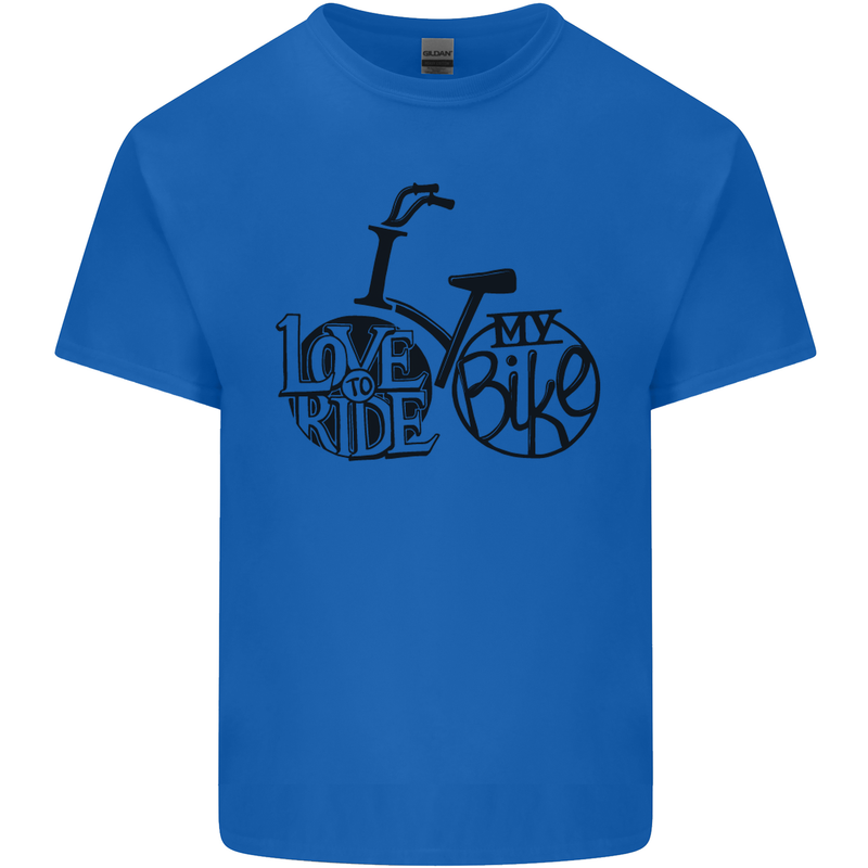 I Love to Ride My Bike Cycling Funny Kids T-Shirt Childrens Royal Blue