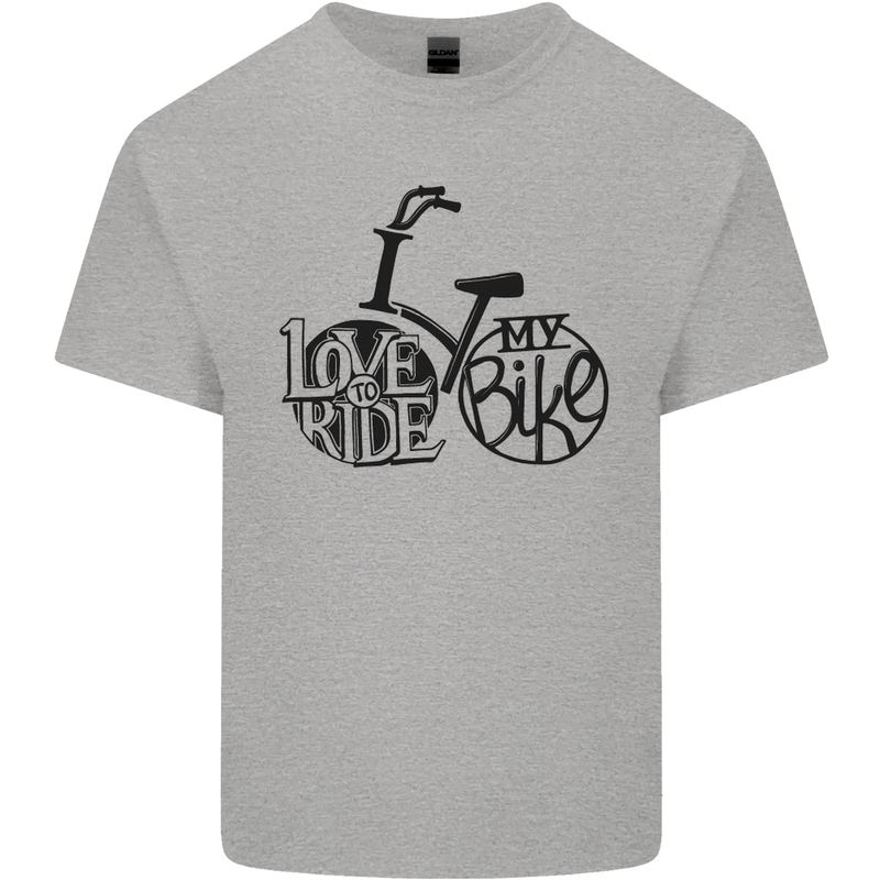 I Love to Ride My Bike Cycling Funny Kids T-Shirt Childrens Sports Grey
