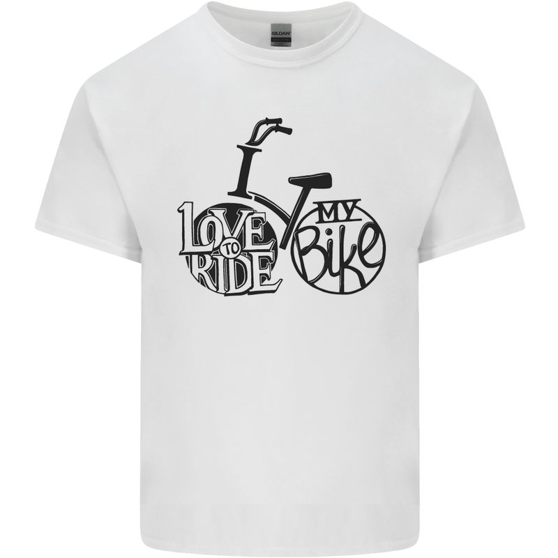 I Love to Ride My Bike Cycling Funny Kids T-Shirt Childrens White