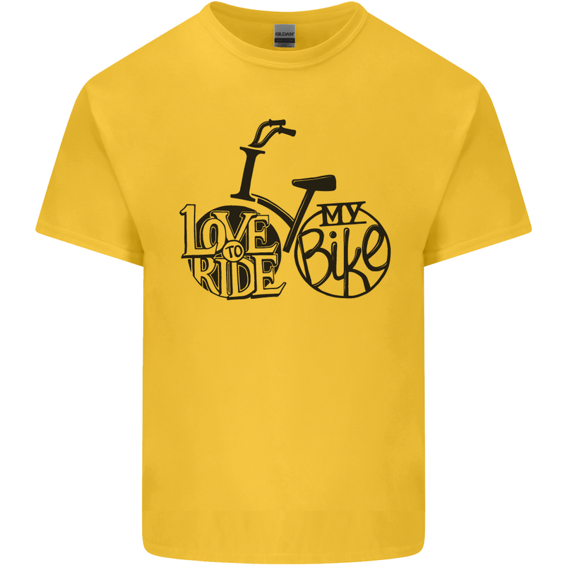 I Love to Ride My Bike Cycling Funny Kids T-Shirt Childrens Yellow