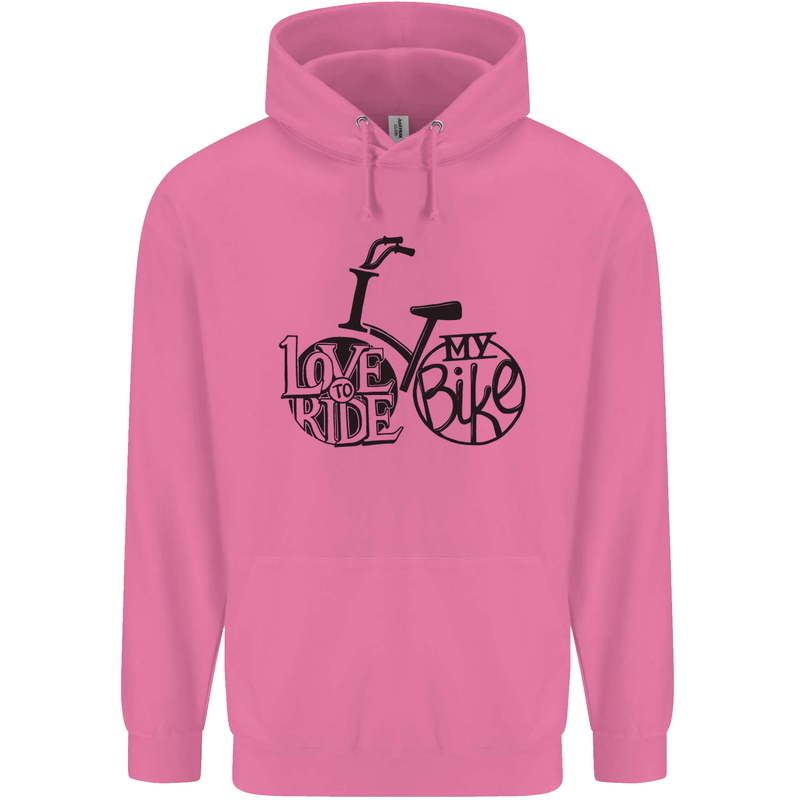 I Love to Ride My Bike Cycling Funny Mens 80% Cotton Hoodie Azelea
