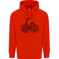 I Love to Ride My Bike Cycling Funny Mens 80% Cotton Hoodie Bright Red