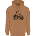 I Love to Ride My Bike Cycling Funny Mens 80% Cotton Hoodie Caramel Latte