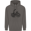 I Love to Ride My Bike Cycling Funny Mens 80% Cotton Hoodie Charcoal