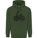 I Love to Ride My Bike Cycling Funny Mens 80% Cotton Hoodie Forest Green