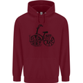 I Love to Ride My Bike Cycling Funny Mens 80% Cotton Hoodie Maroon