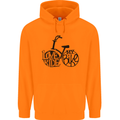 I Love to Ride My Bike Cycling Funny Mens 80% Cotton Hoodie Orange