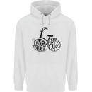 I Love to Ride My Bike Cycling Funny Mens 80% Cotton Hoodie White