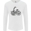 I Love to Ride My Bike Cycling Funny Mens Long Sleeve T-Shirt White