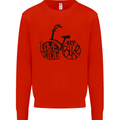 I Love to Ride My Bike Cycling Funny Mens Sweatshirt Jumper Bright Red