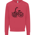 I Love to Ride My Bike Cycling Funny Mens Sweatshirt Jumper Heliconia