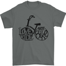 I Love to Ride My Bike Cycling Funny Mens T-Shirt Cotton Gildan Charcoal