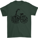 I Love to Ride My Bike Cycling Funny Mens T-Shirt Cotton Gildan Forest Green