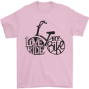 I Love to Ride My Bike Cycling Funny Mens T-Shirt Cotton Gildan Light Pink