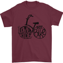 I Love to Ride My Bike Cycling Funny Mens T-Shirt Cotton Gildan Maroon