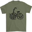 I Love to Ride My Bike Cycling Funny Mens T-Shirt Cotton Gildan Military Green