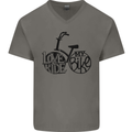 I Love to Ride My Bike Cycling Funny Mens V-Neck Cotton T-Shirt Charcoal