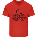 I Love to Ride My Bike Cycling Funny Mens V-Neck Cotton T-Shirt Red