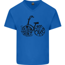 I Love to Ride My Bike Cycling Funny Mens V-Neck Cotton T-Shirt Royal Blue