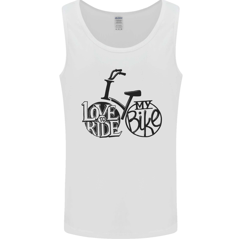 I Love to Ride My Bike Cycling Funny Mens Vest Tank Top White