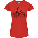 I Love to Ride My Bike Cycling Funny Womens Petite Cut T-Shirt Red