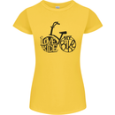 I Love to Ride My Bike Cycling Funny Womens Petite Cut T-Shirt Yellow