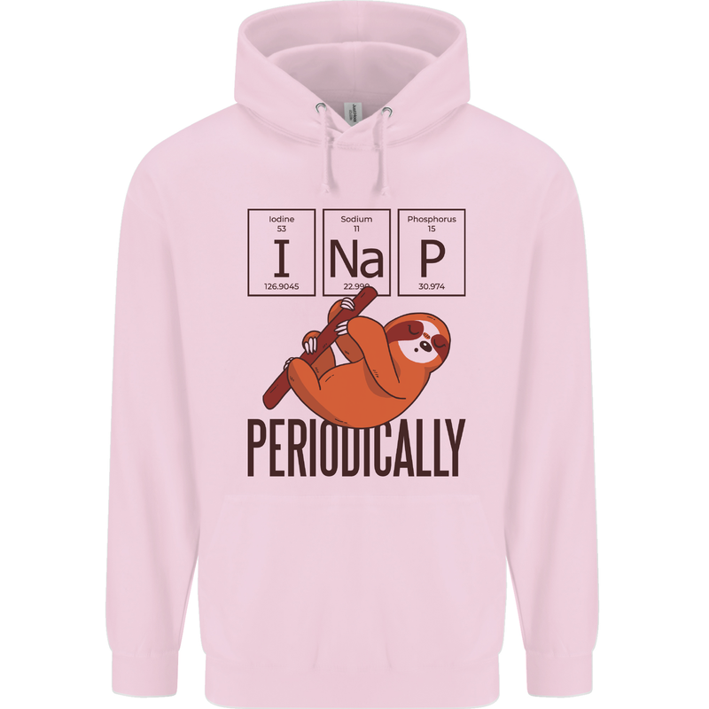 I Nap Funny Periodic Table Sloth Geek Sleep Childrens Kids Hoodie Light Pink