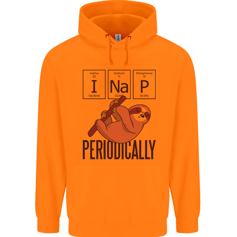 I Nap Funny Periodic Table Sloth Geek Sleep Childrens Kids Hoodie Orange